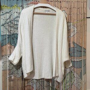 Barefoot Dreams, Cozychic Lite Short Ribbed Shrug Cardigan, Sea Salt, L/XL